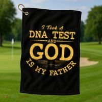 I Took A DNA Test And God Is My Father Golf Towel thumb 1