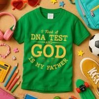 I Took A DNA Test And God Is My Father Kids T-Shirt thumb 3