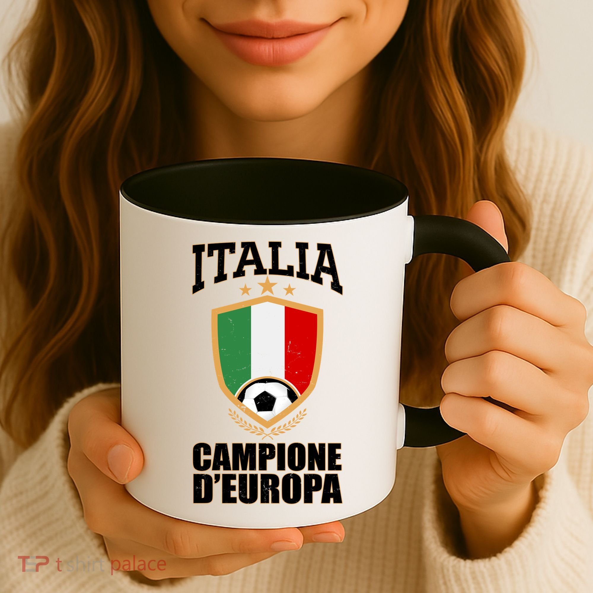 Italia Campione D'Europa Soccer Flag Shield Logo Coffee Mug