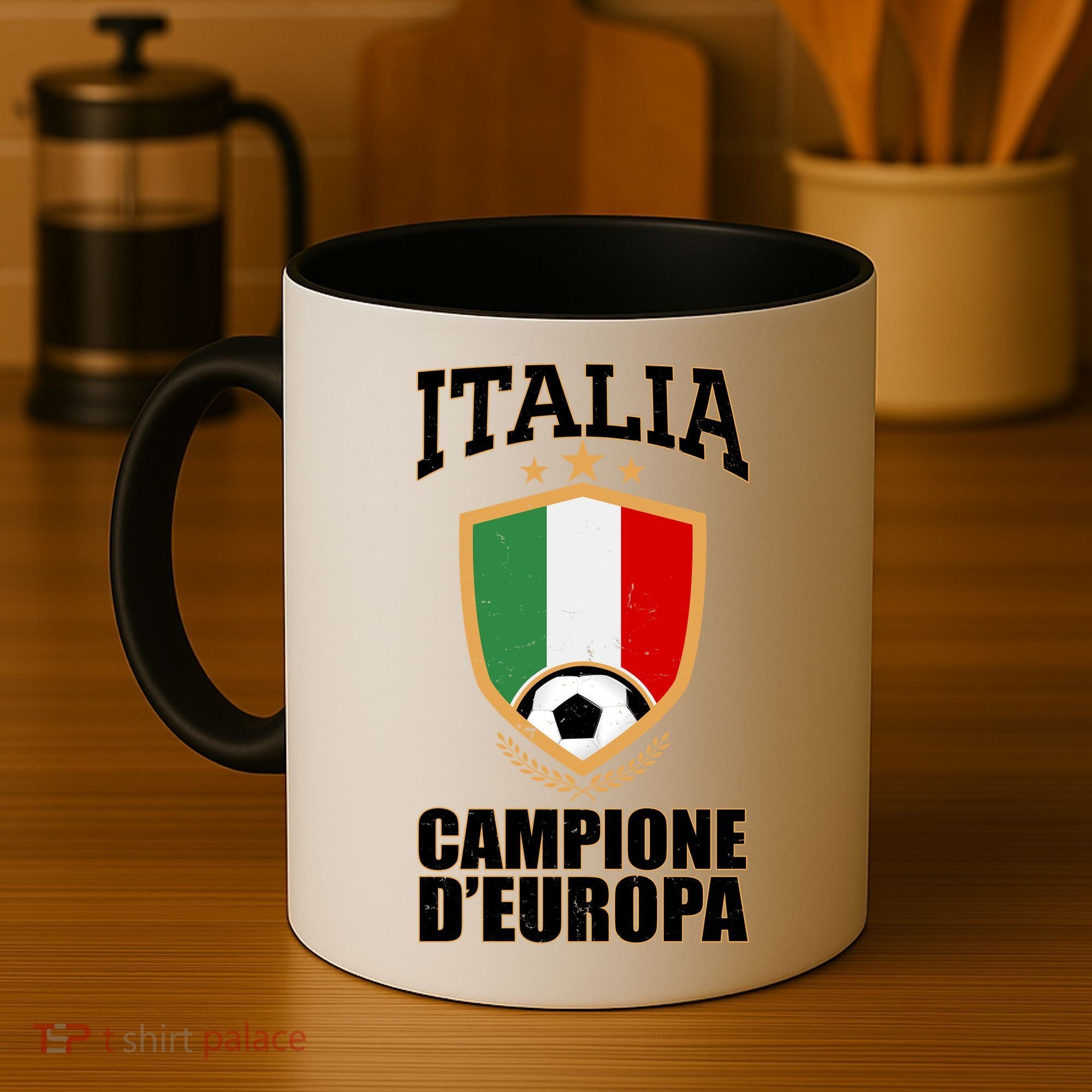 Italia Campione D'Europa Soccer Flag Shield Logo Coffee Mug