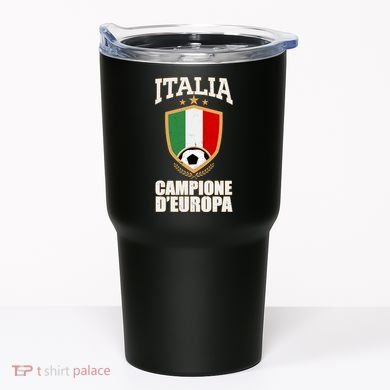 Italia Campione D'Europa Soccer Flag Shield Logo Tumbler
