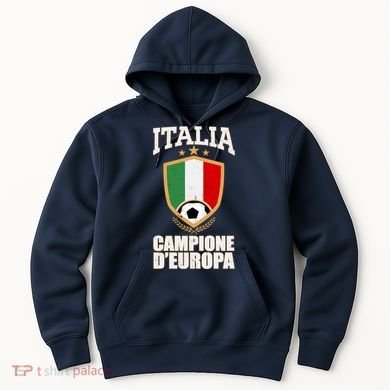Italia Campione D'Europa Soccer Flag Shield Logo Hoodie