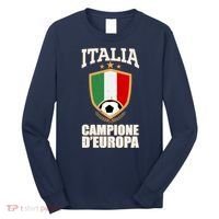 Italia Campione D'Europa Soccer Flag Shield Logo Long Sleeve Shirt thumb 0