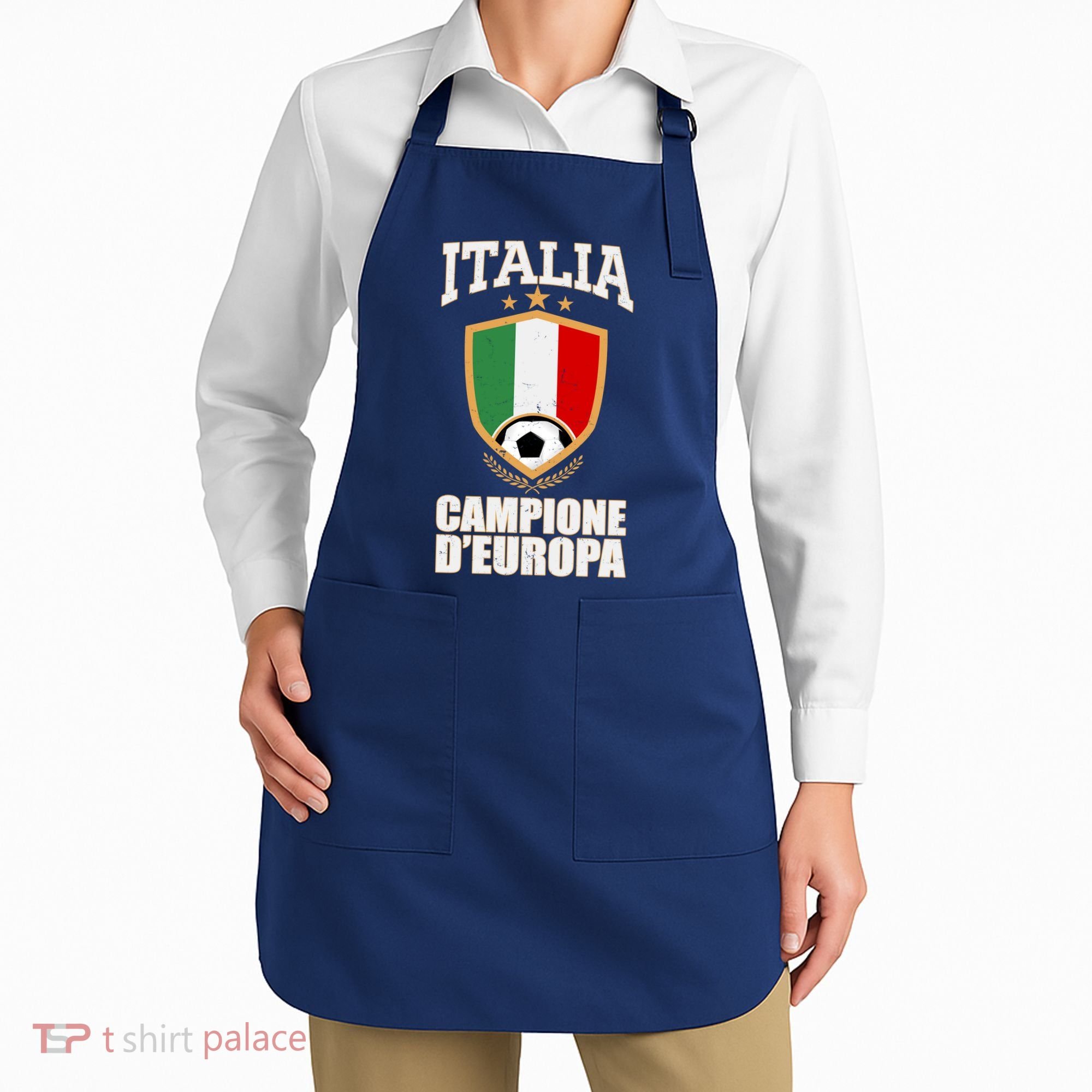 Italia Campione D'Europa Soccer Flag Shield Logo Apron