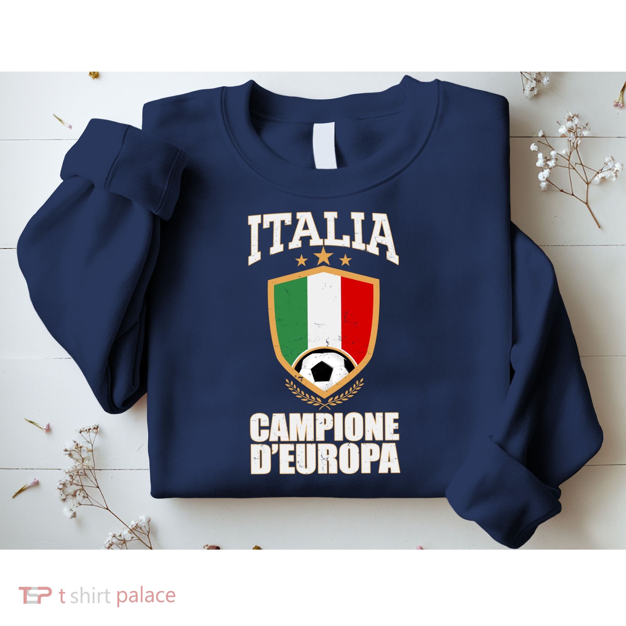 Italia Campione D'Europa Soccer Flag Shield Logo Sweatshirt