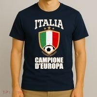 Italia Campione D'Europa Soccer Flag Shield Logo T-Shirt thumb 3