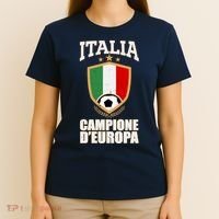 Italia Campione D'Europa Soccer Flag Shield Logo T-Shirt thumb 4