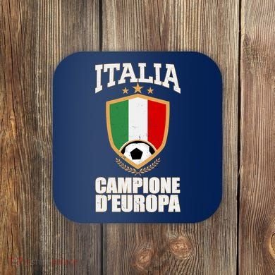 Italia Campione D'Europa Soccer Flag Shield Logo Coaster