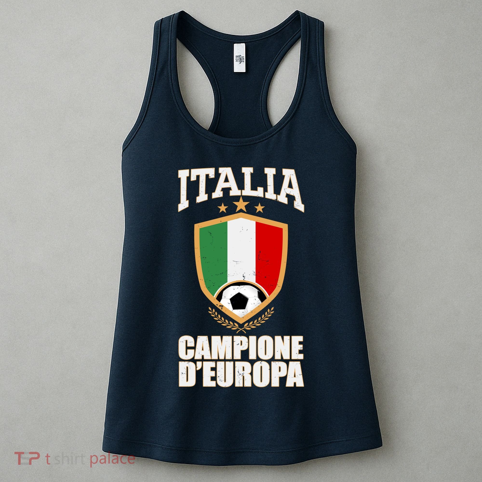 Italia Campione D'Europa Soccer Flag Shield Logo Women's Tank Top