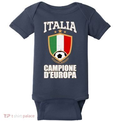 Italia Campione D'Europa Soccer Flag Shield Logo Baby Bodysuit