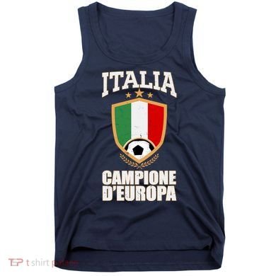 Italia Campione D'Europa Soccer Flag Shield Logo Tank Top