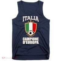 Italia Campione D'Europa Soccer Flag Shield Logo Tank Top thumb 0
