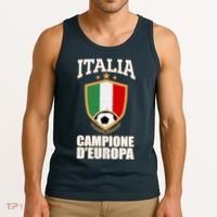 Italia Campione D'Europa Soccer Flag Shield Logo Tank Top thumb 3