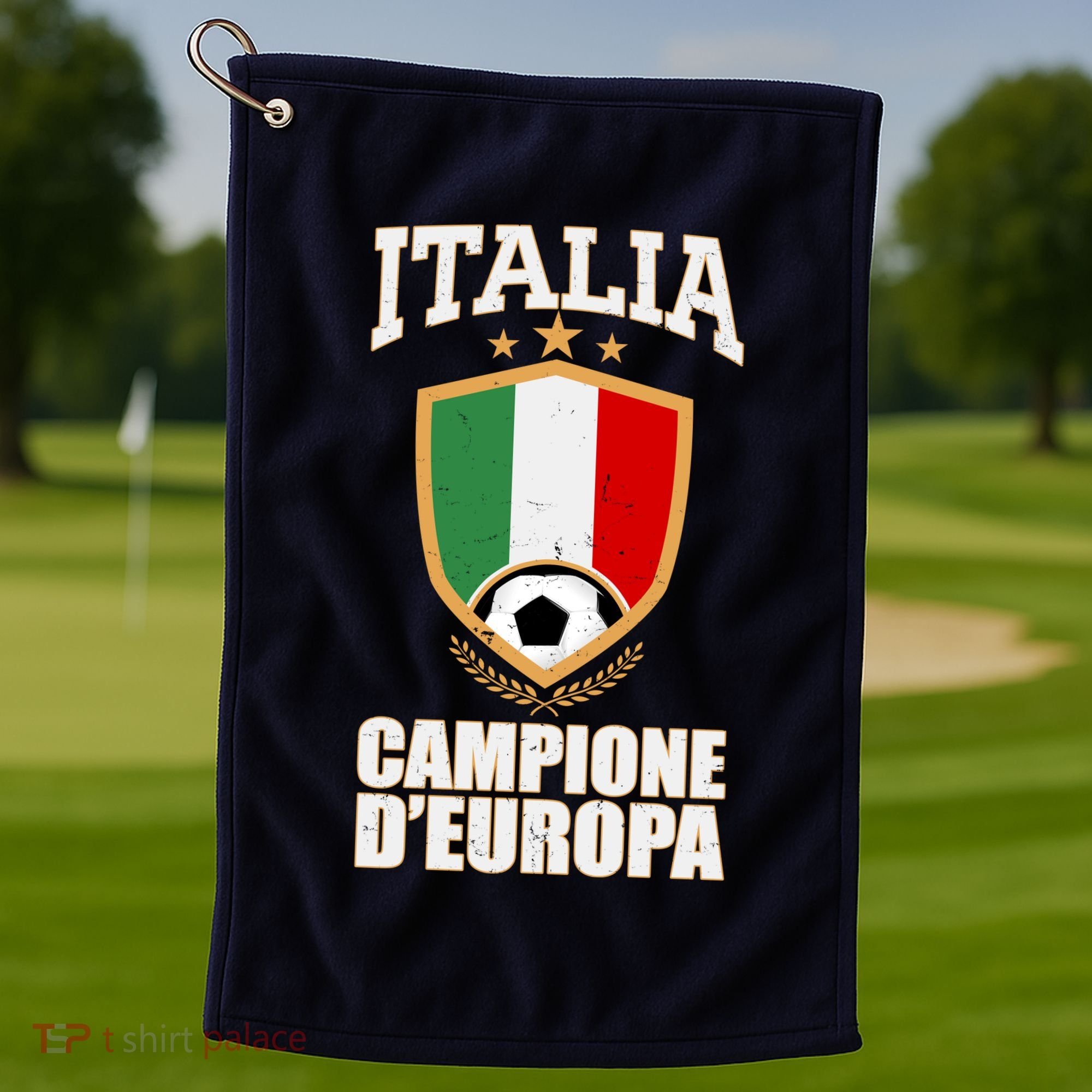 Italia Campione D'Europa Soccer Flag Shield Logo Golf Towel