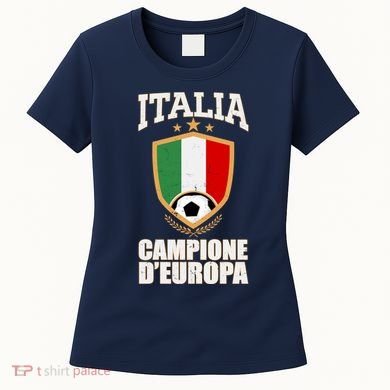 Italia Campione D'Europa Soccer Flag Shield Logo Women's T-Shirt