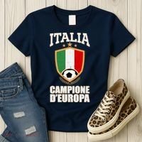 Italia Campione D'Europa Soccer Flag Shield Logo Women's T-Shirt thumb 3