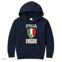 Italia Campione D'Europa Soccer Flag Shield Logo Kids Hoodie thumb 0