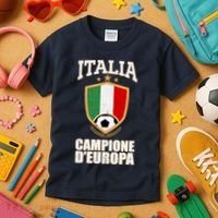 Italia Campione D'Europa Soccer Flag Shield Logo Kids T-Shirt thumb 3