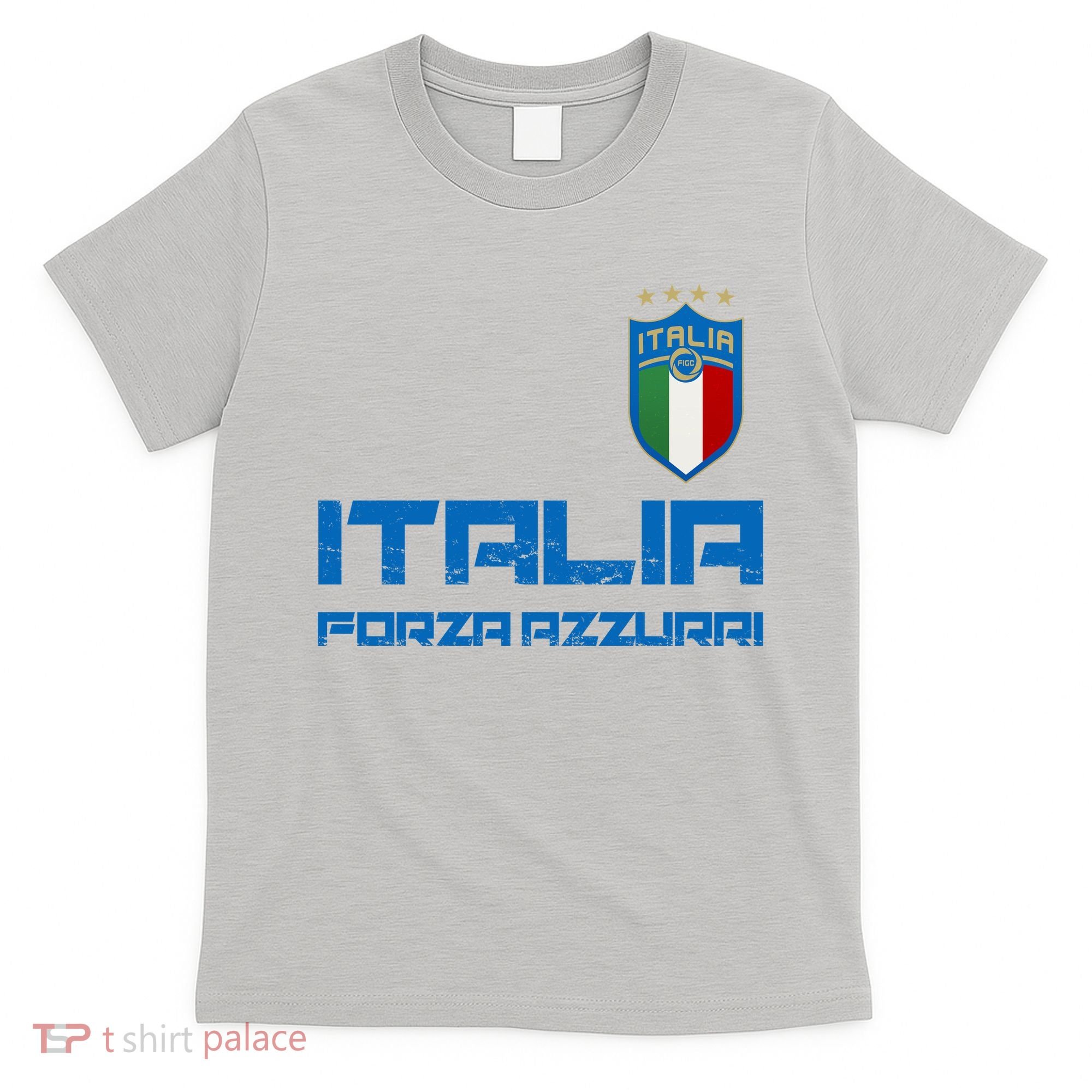 Italia Forza Azzurri Soccer FutbolItaly Flag Logo T-Shirt