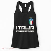 Italia Forza Azzurri Soccer FutbolItaly Flag Logo Women's Tank Top thumb 0