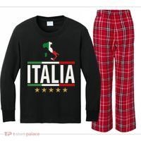 Italia Italy Soccer Football Champions Kids Long Sleeve Plaid Pajama Set thumb 0