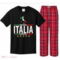 Italia Italy Soccer Football Champions Kids Plaid Pajama Set thumb 0