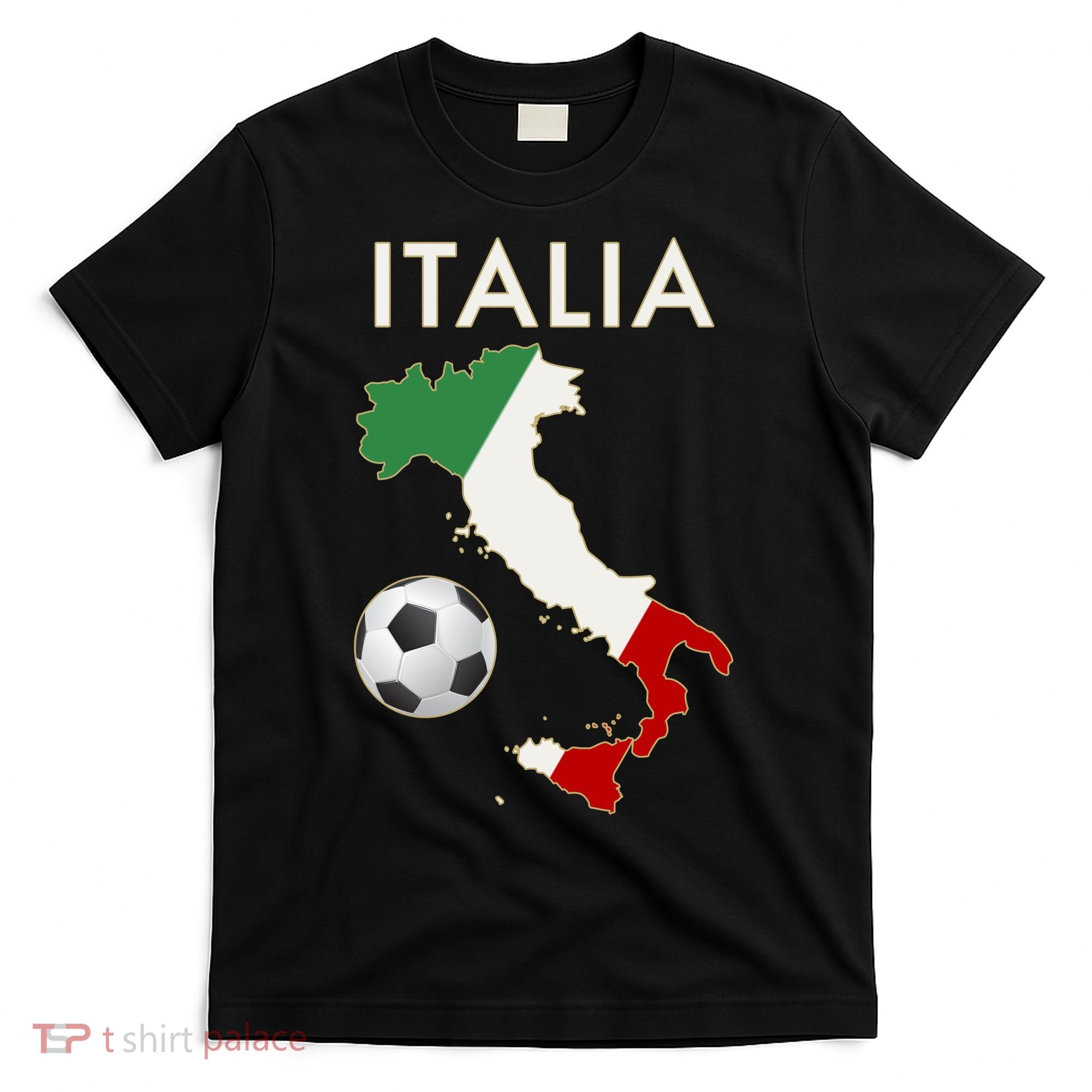 Italia Italy Soccer Football Map Flag colors T-Shirt