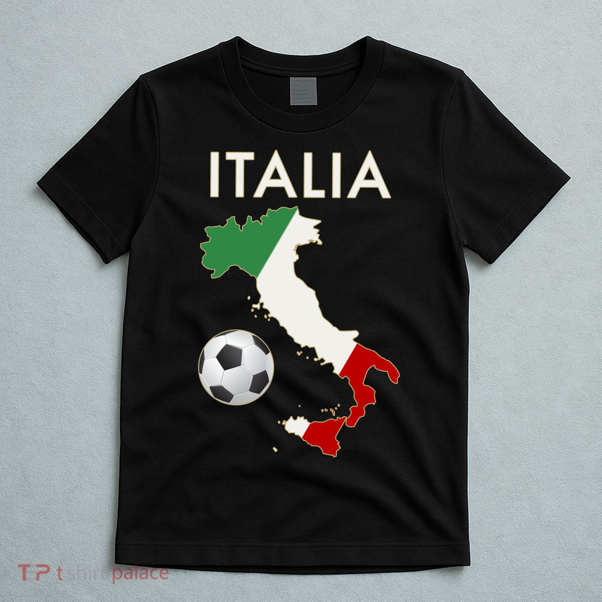 Italia Italy Soccer Football Map Flag colors T-Shirt