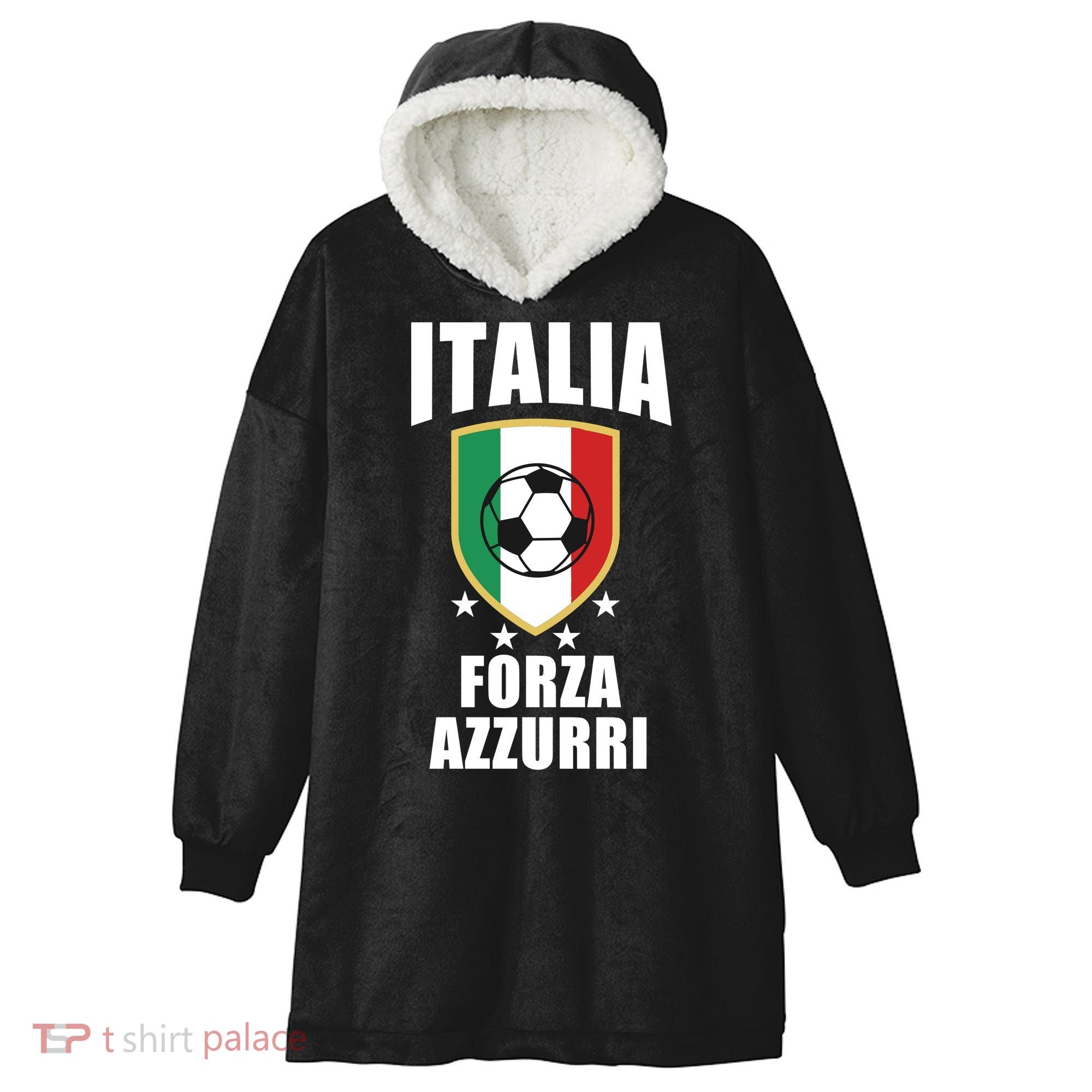 Italia Soccer Forza Azzurri Hooded Wearable Blanket