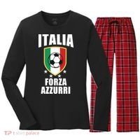 Italia Soccer Forza Azzurri Women's Long Sleeve Flannel Pajama Set  thumb 0