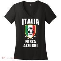 Italia Soccer Forza Azzurri Women's V-Neck T-Shirt thumb 0