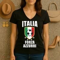 Italia Soccer Forza Azzurri Women's V-Neck T-Shirt thumb 3