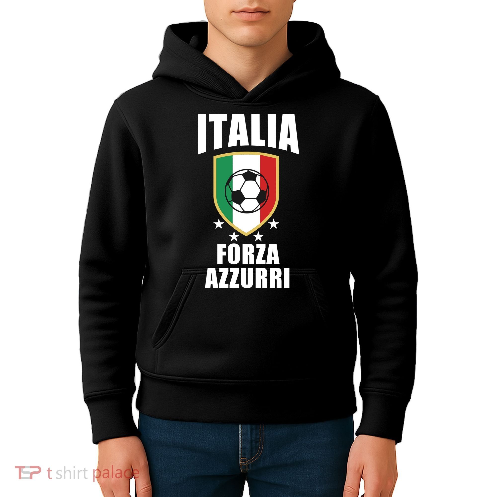 Italia Soccer Forza Azzurri Kids Hoodie