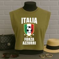 Italia Soccer Forza Azzurri Garment-Dyed Women's Muscle Tee thumb 3