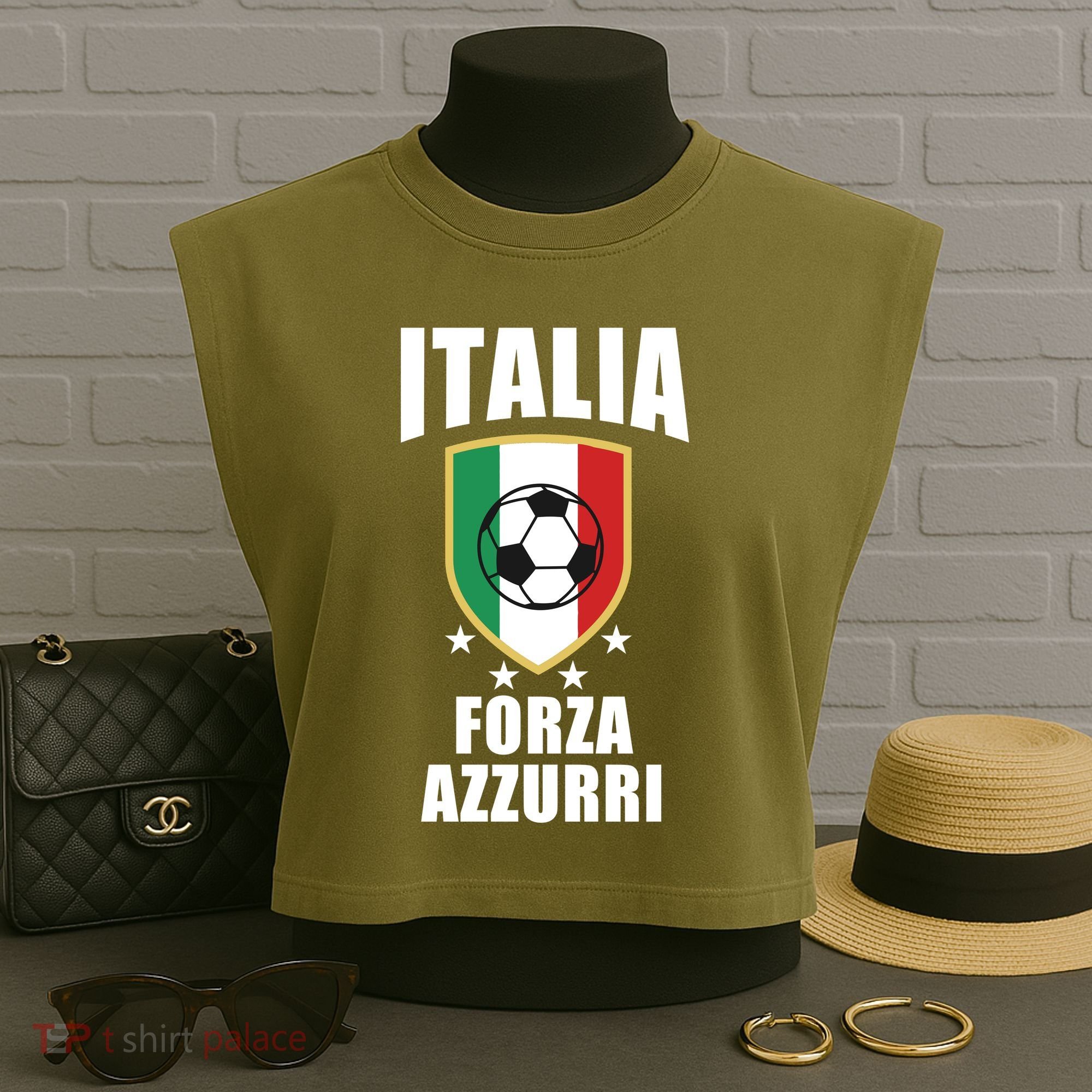 Italia Soccer Forza Azzurri Garment-Dyed Women's Muscle Tee