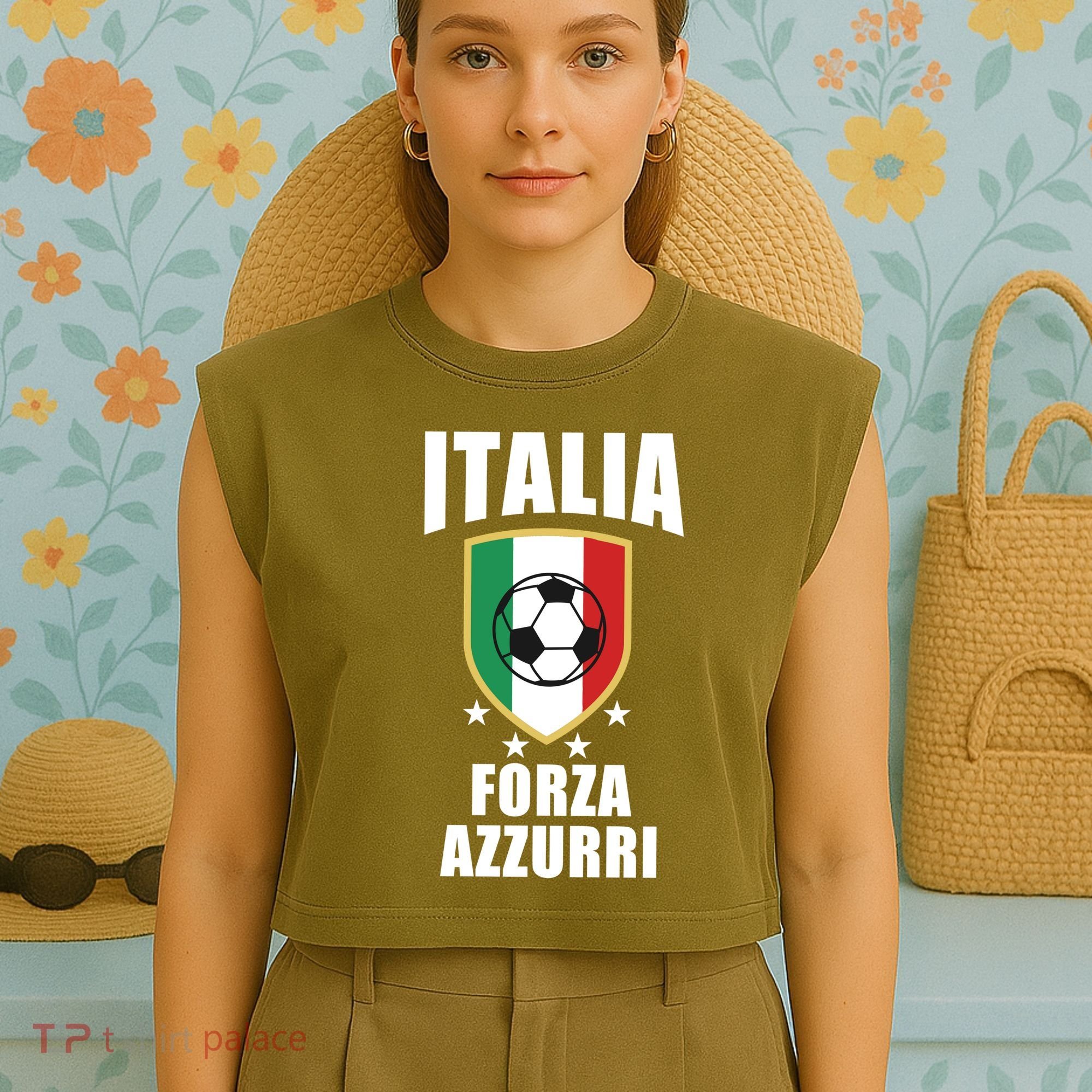 Italia Soccer Forza Azzurri Garment-Dyed Women's Muscle Tee
