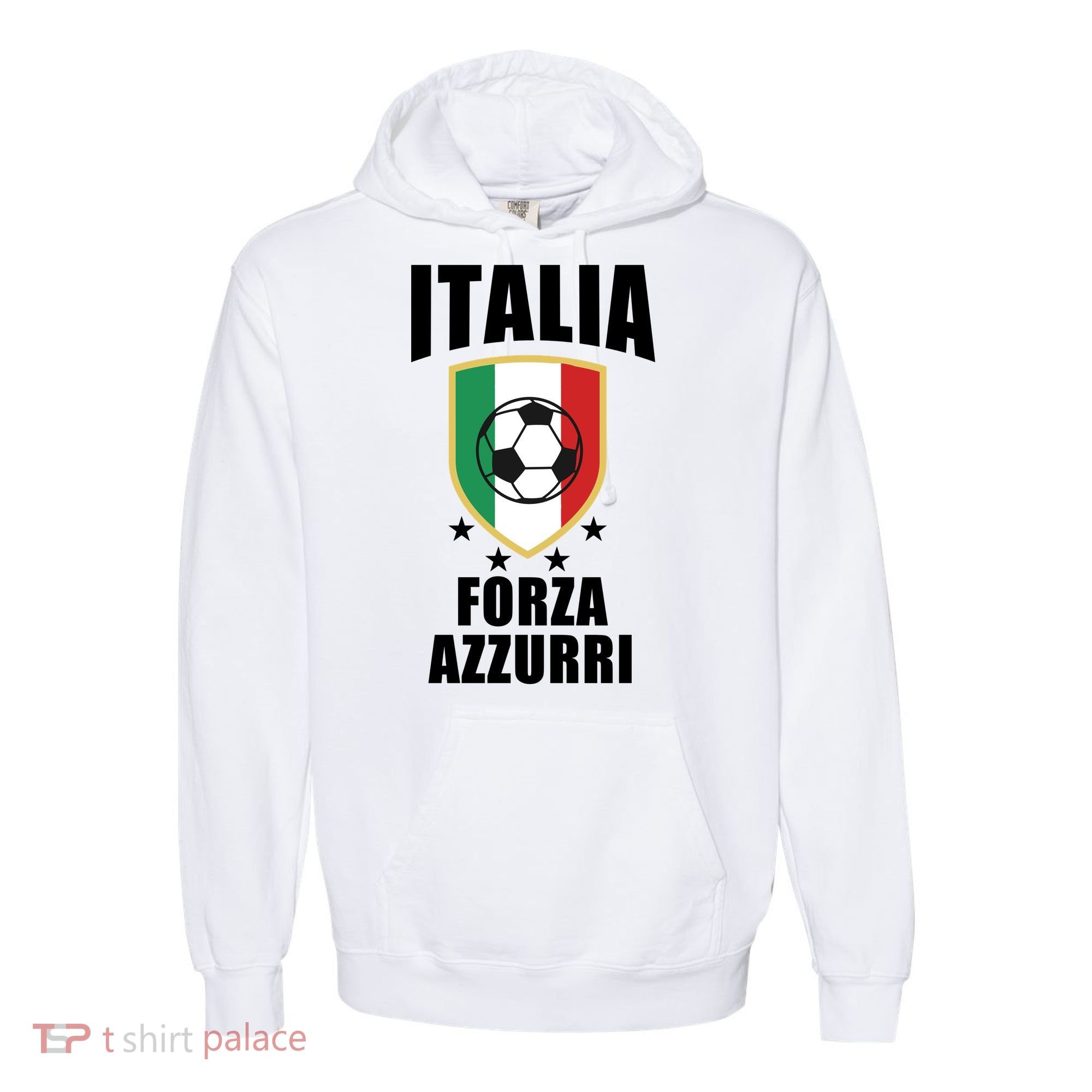 Italia Soccer Forza Azzurri Comfort Colors Garment-Dyed Hooded Sweatshirt