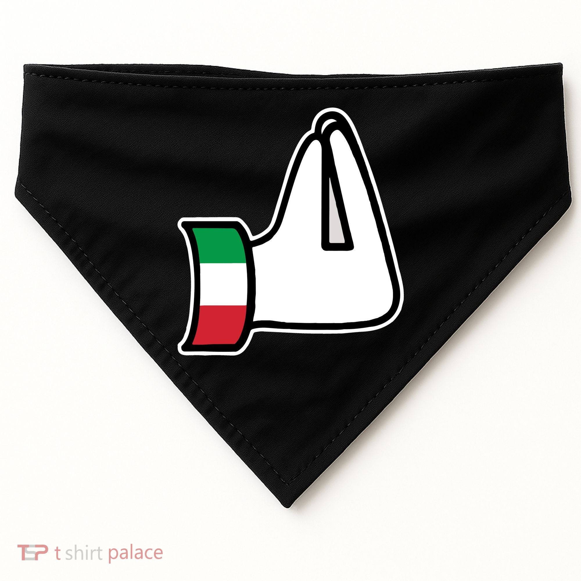 Italian Hand Gesture Funny USA-Made Doggie Bandana