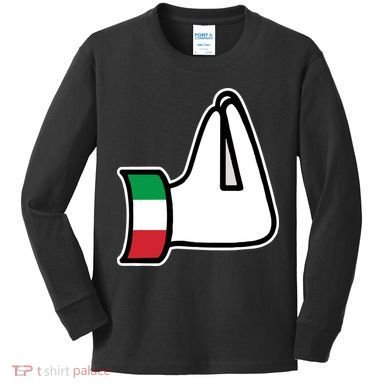 Italian Hand Gesture Funny Kids Long Sleeve Shirt