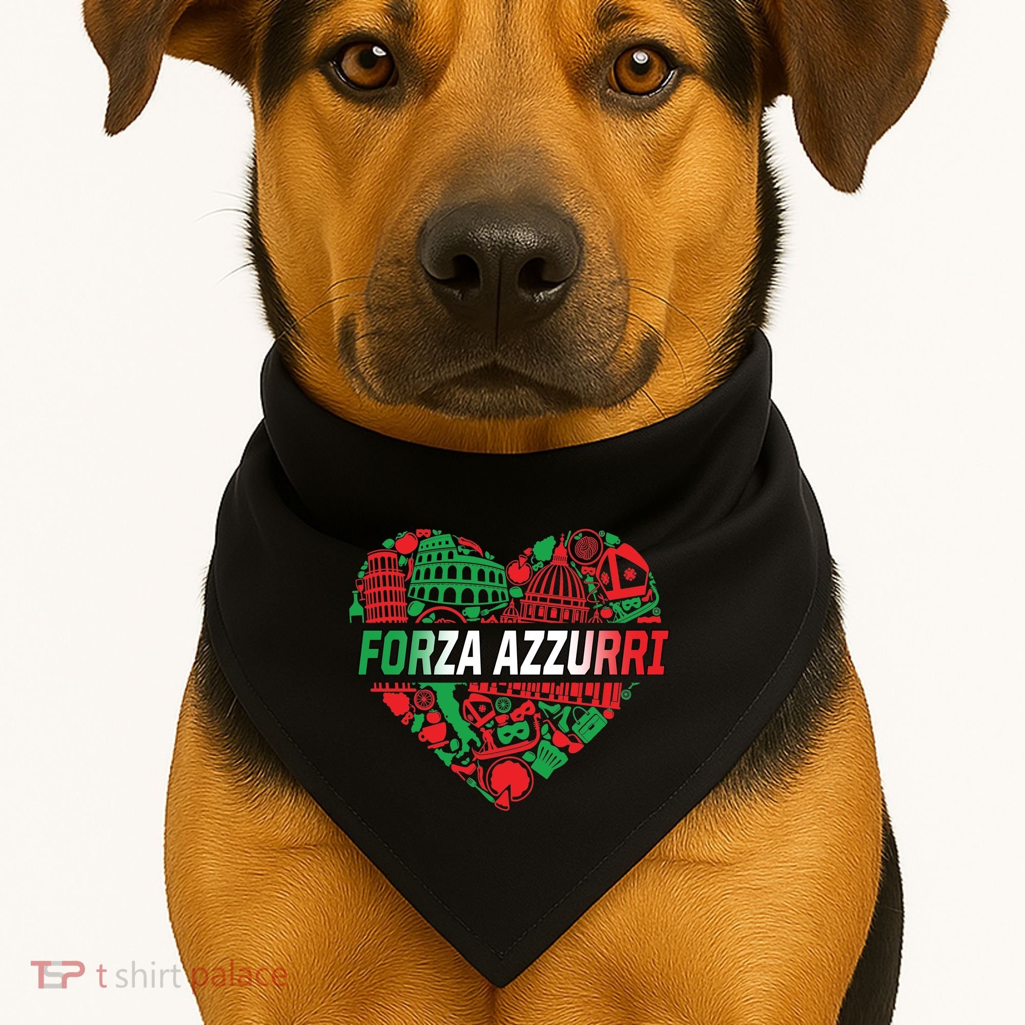 Italian Heart Forza Azzurri USA-Made Doggie Bandana