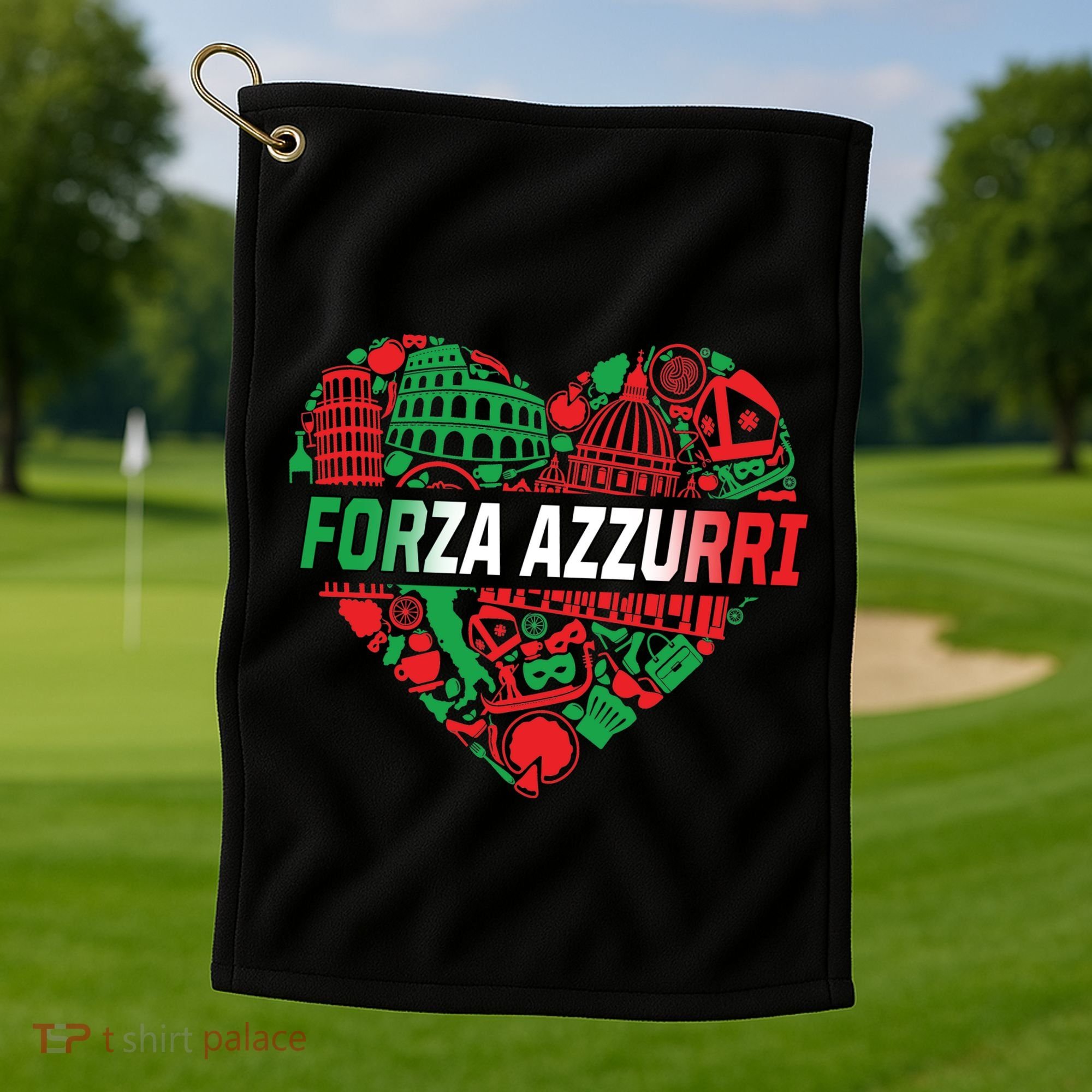 Italian Heart Forza Azzurri Golf Towel