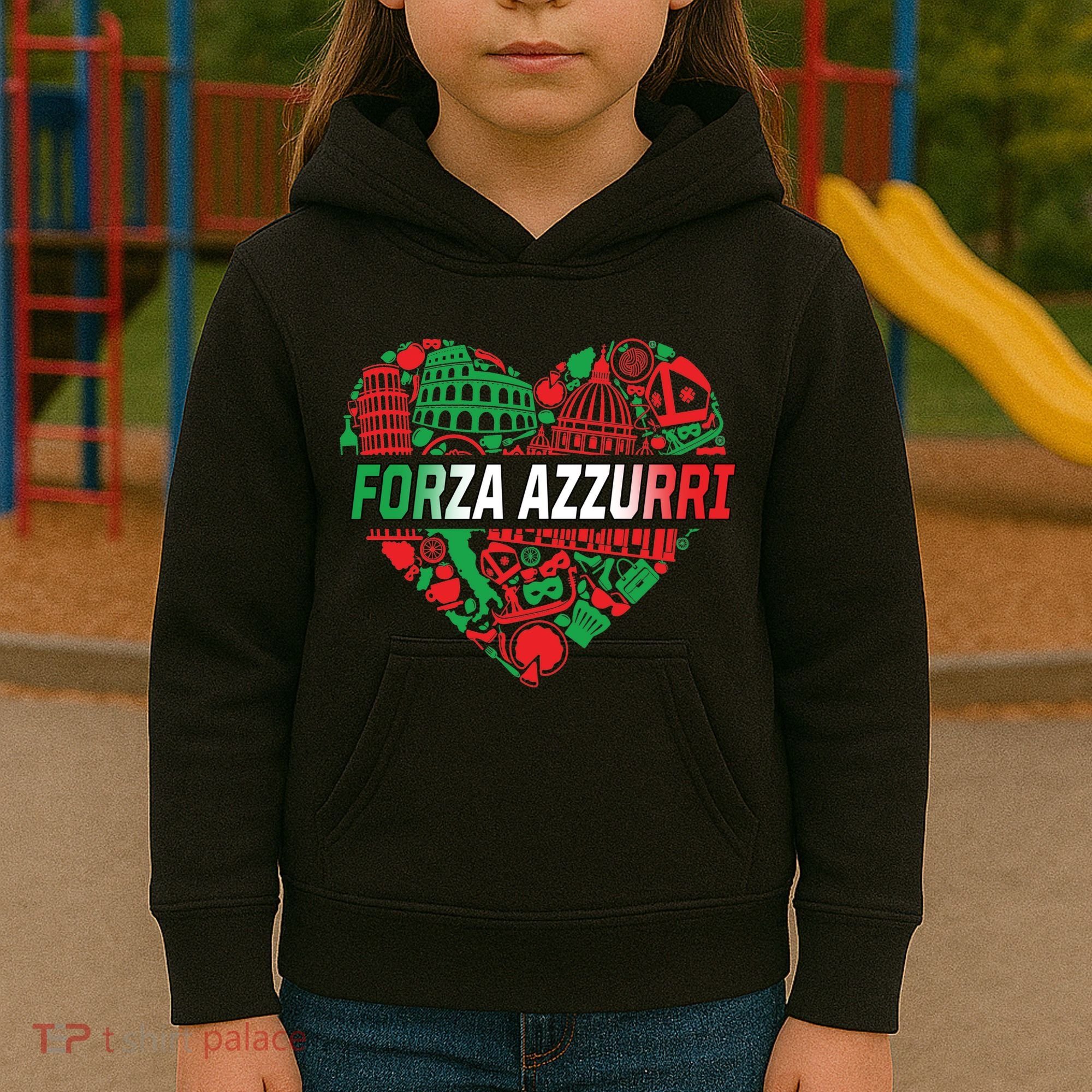 Italian Heart Forza Azzurri Kids Hoodie