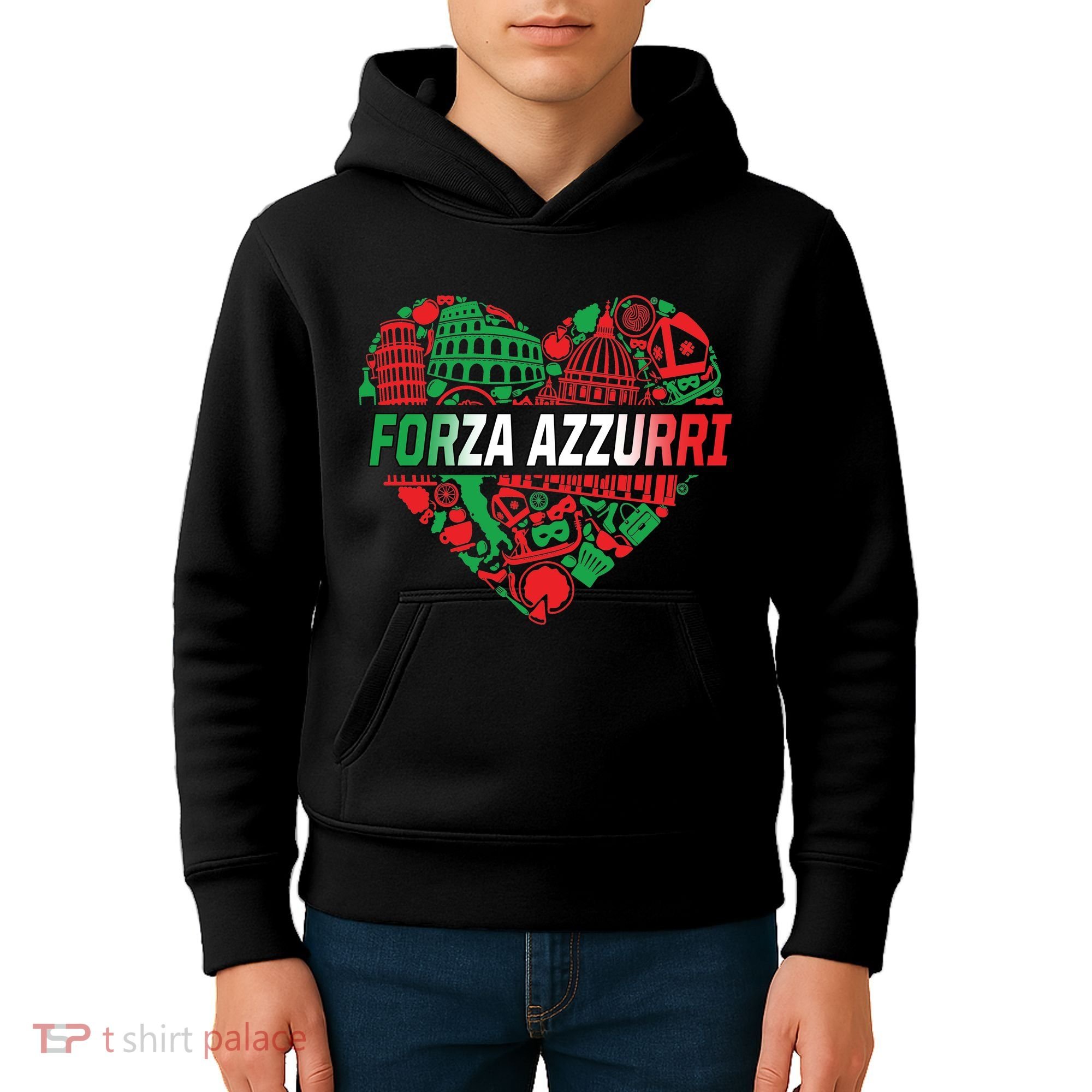 Italian Heart Forza Azzurri Kids Hoodie
