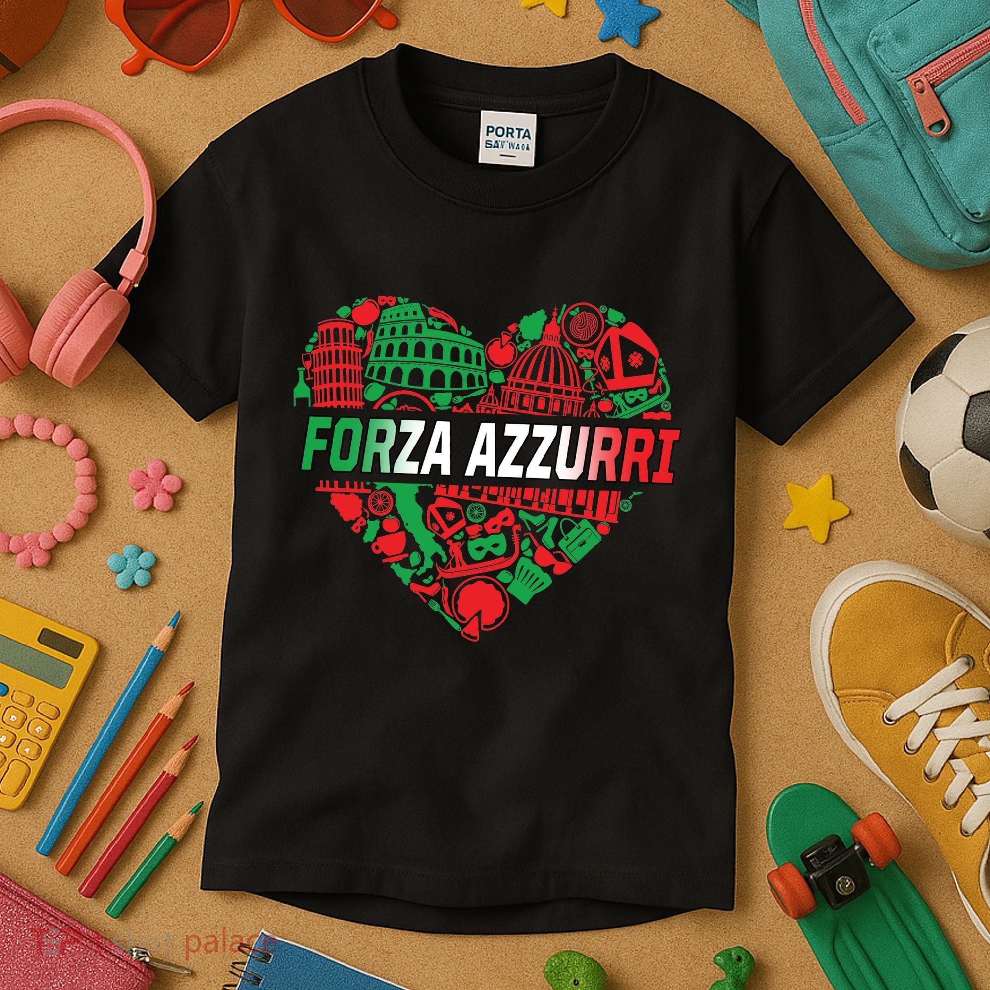 Italian Heart Forza Azzurri Kids T-Shirt