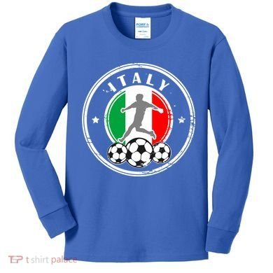 Italian Italia Soccer Italy Kids Long Sleeve Shirt