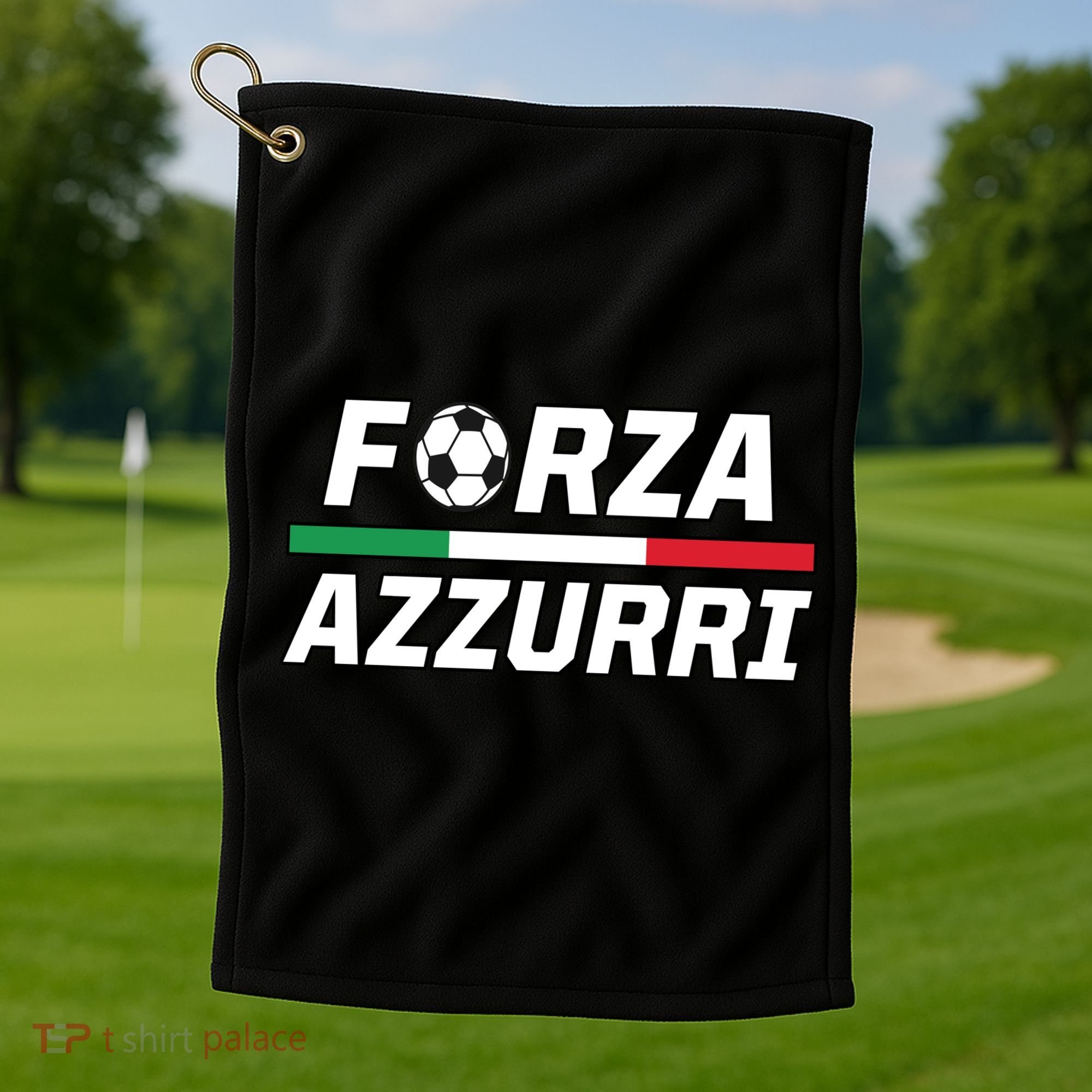 Italian Soccer Forza Azzurri Golf Towel