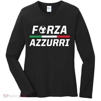 Italian Soccer Forza Azzurri Women's Long Sleeve Shirt