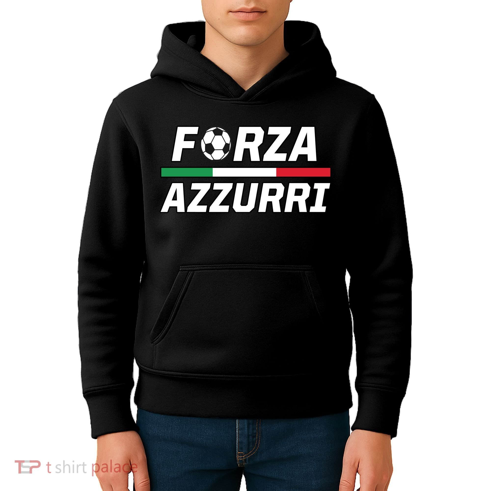 Italian Soccer Forza Azzurri Kids Hoodie