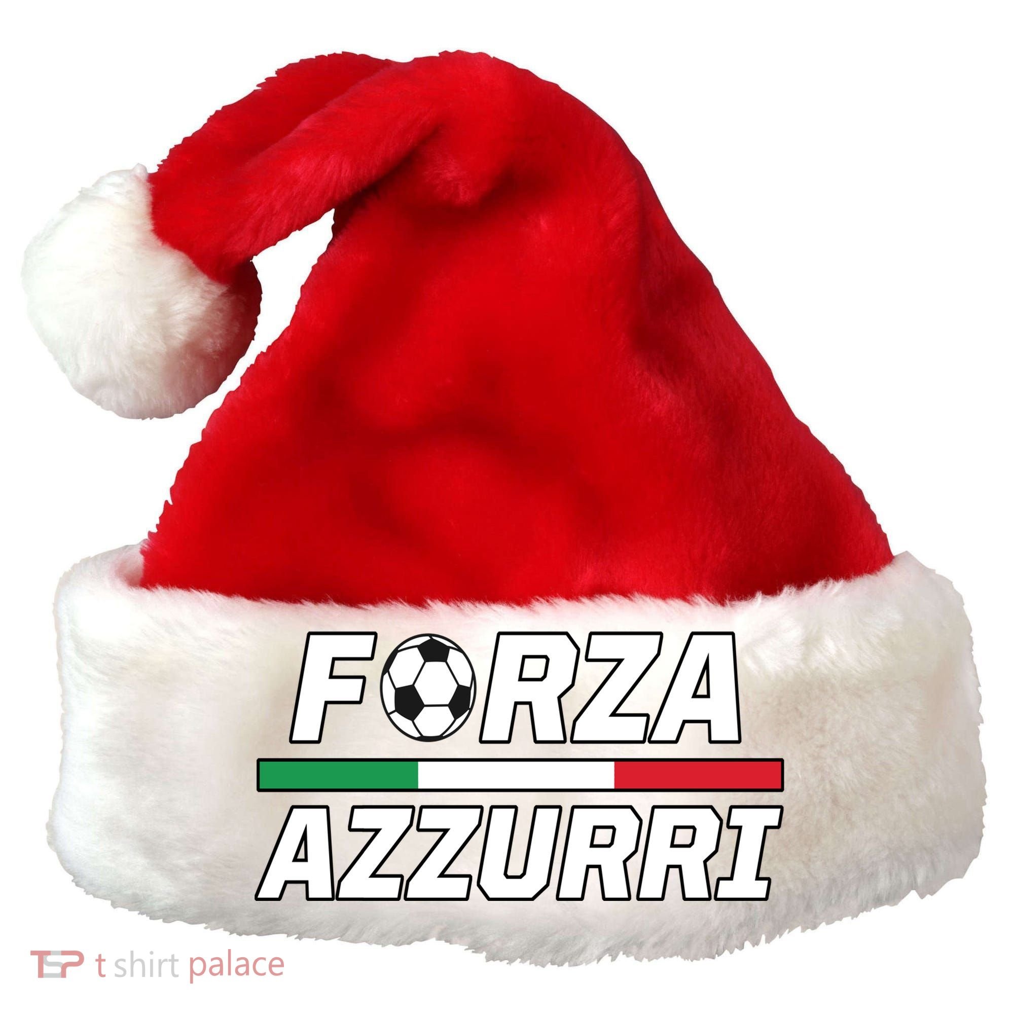 Italian Soccer Forza Azzurri Santa Hat