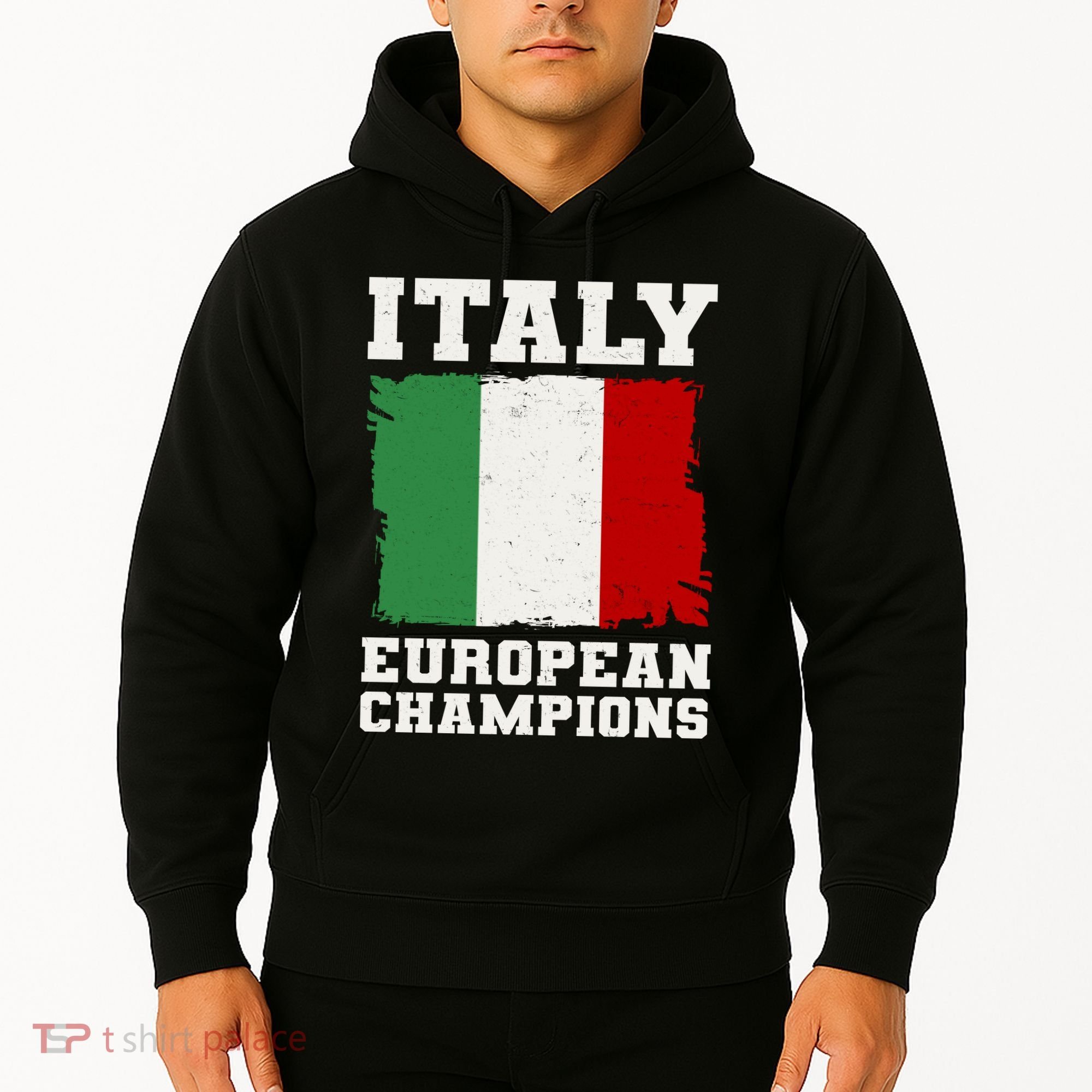 Italy Europeon Champions Distressed Flag Hoodie